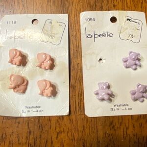 La Petite Pink and Purple Animal Buttons